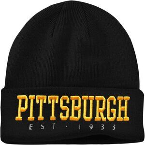 Women's Black & Yellow Soft Knit Winter Hat For Cold Weather Beanie Toque Hat